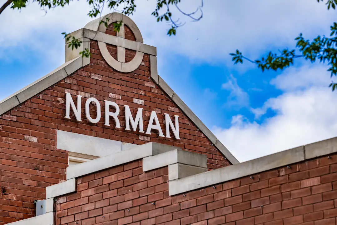Norman exterior brick building